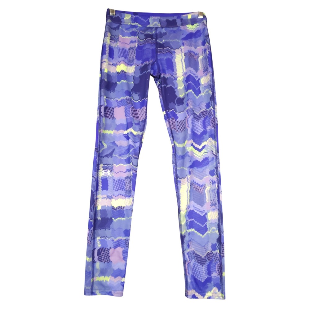 Under Armour Womens Purple Abstract Print Athletic Leggings Size Medium